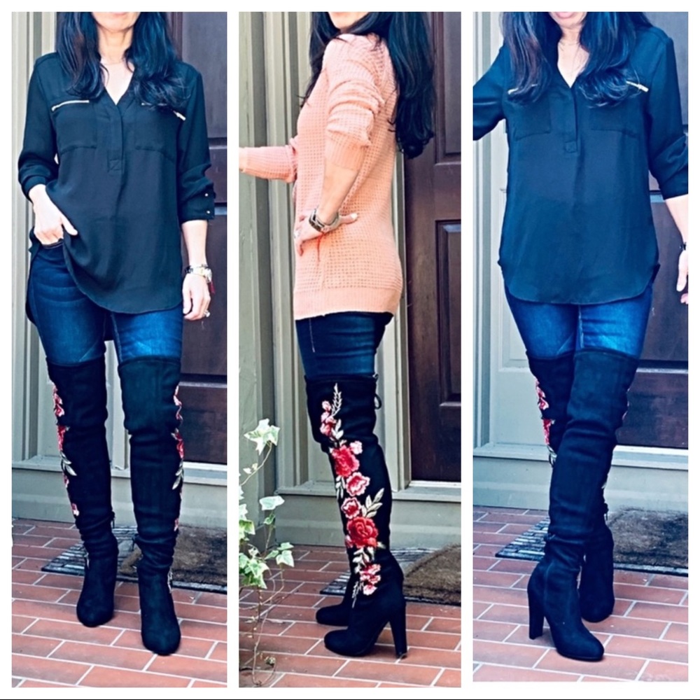 ✨LAST ONES✨embroidered over the knee boots - Picture 2 of 8
